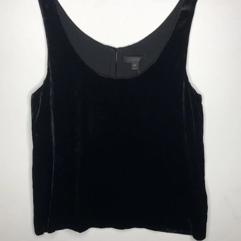 J. Crew Black Velvet Tank XS